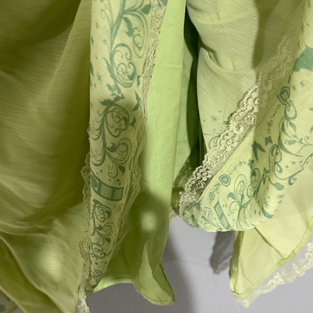 Disney tinkerbell cosplay Lime Green Lace Trim Dress Sz 1X lace up bodice - Picture 4 of 10